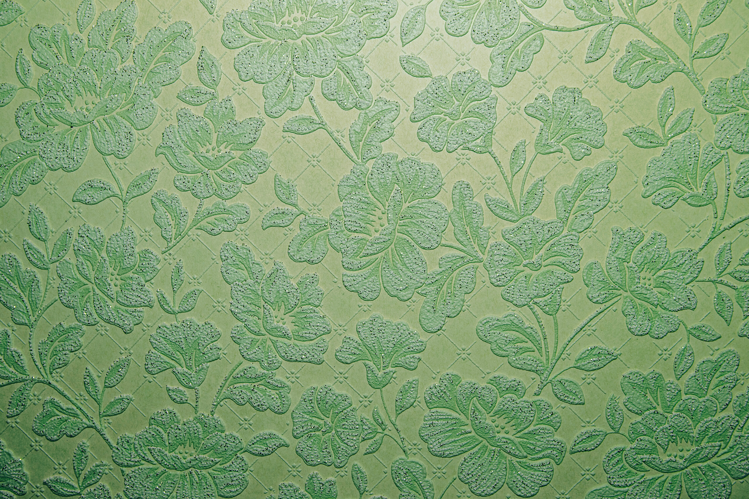 Green flower ornament background texture.