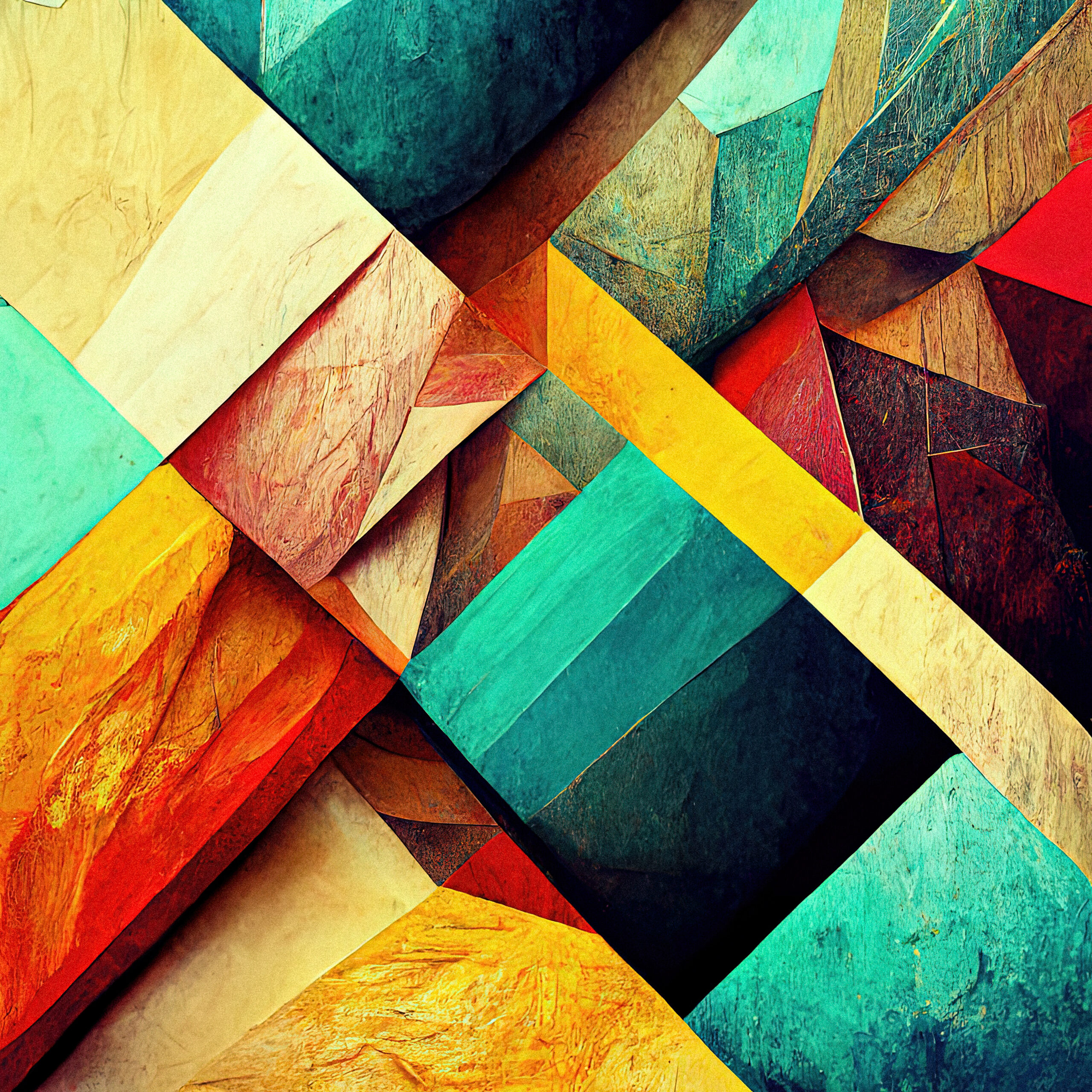 Illustration background paper texture geometrical, abstract colorful design pattern grunge vintage, retro with teal, turquoise, orange, yellow, red colors for high quality wallpapers