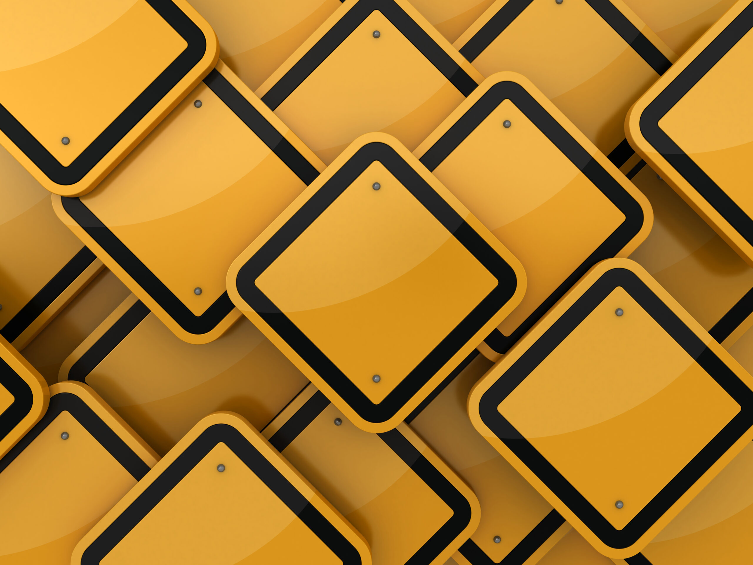 many-blank-road-signs