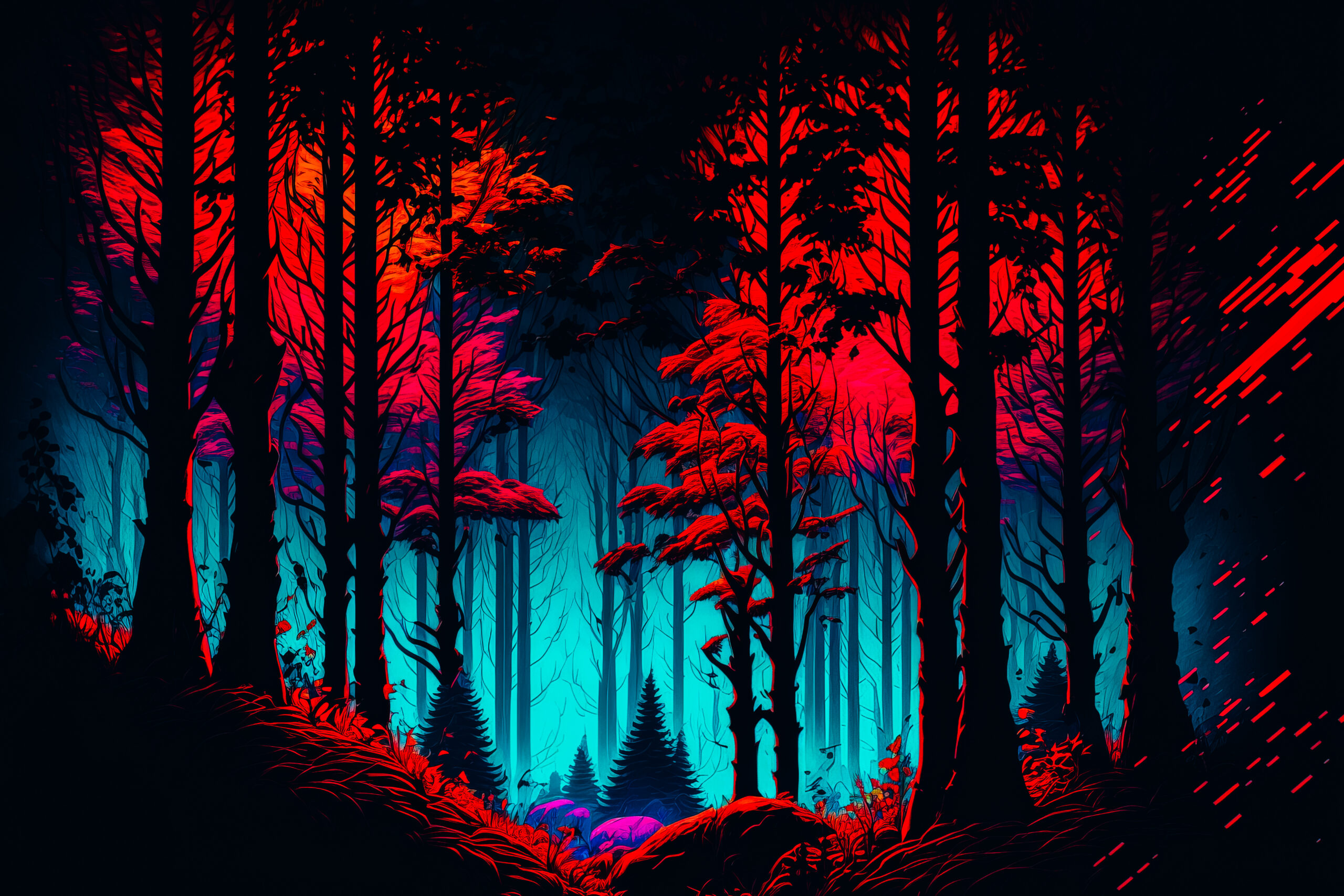 wide-shot-neonlit-forest-night-with-vibrant-colors-illuminating-trees